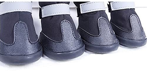  UEETEK 4pcs impermeable perro mascota botas para medianas y grandes perros (negro, talla L) 