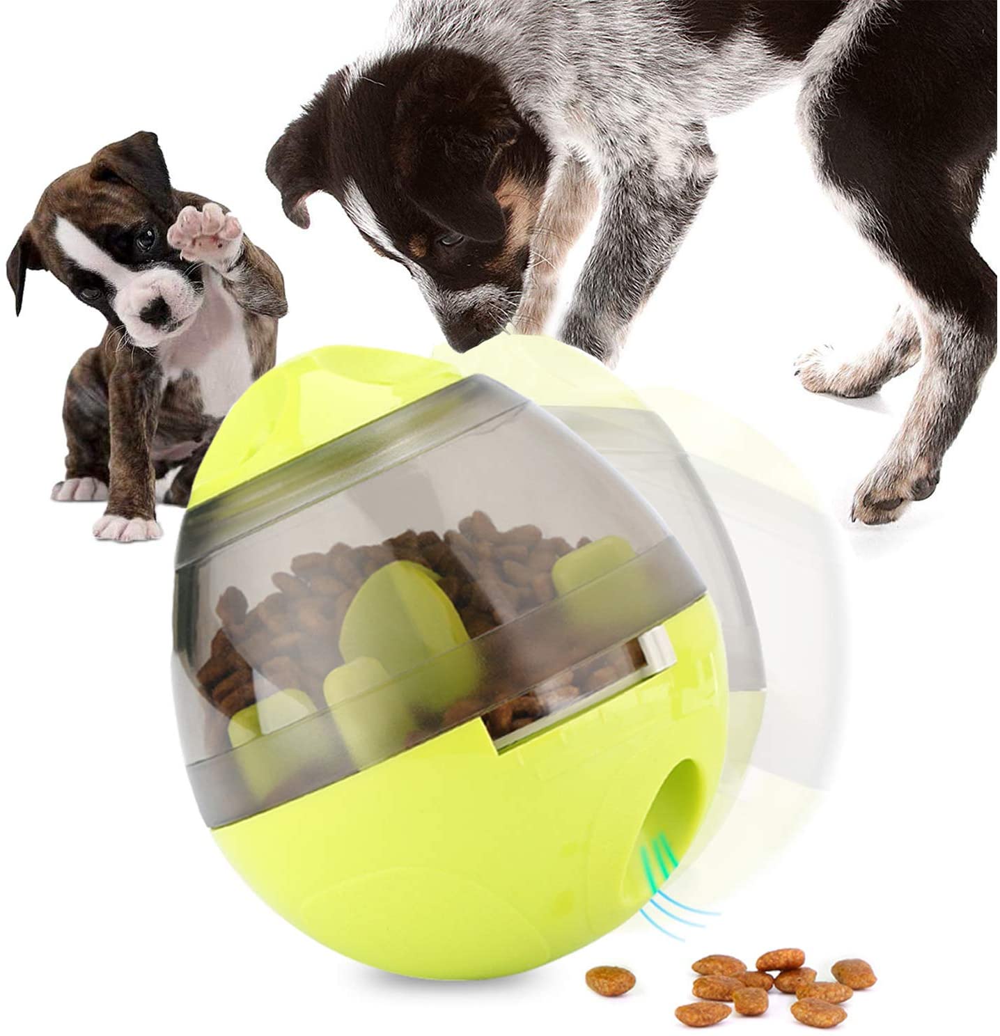  UIQELYS Iq Treat Ball, Pelota interactiva para Mascotas Pelota dispensadora de Comida para Perros y Gatos, Chew Ball Limpieza de Dientes Bola para Perros Rompecabezas Juguetes Alimentación Lenta 