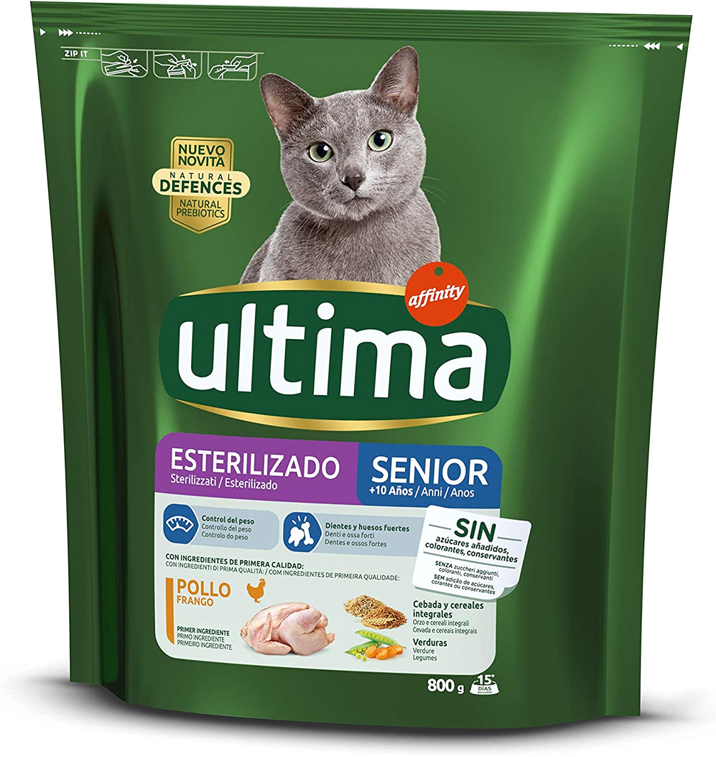  ultima Pienso para Gatos Esterilizados Senior con Pollo - 800 gr 