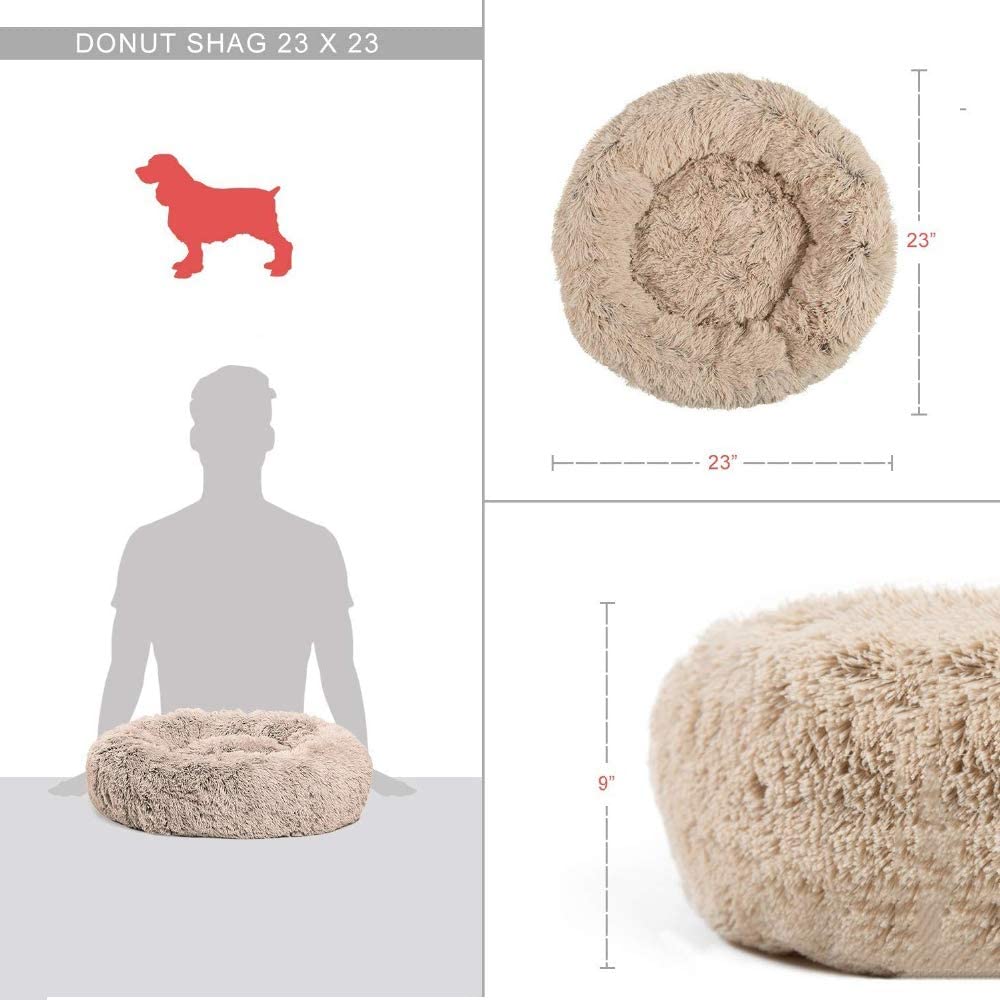  Unknow Lavado a máquina Desmontable Nido de Gato cojín de Perro con Forma de rosquilla cojín de Cama Redondo para Gato y Perro Calentamiento de Cama cómodo sofá de Gato y Perro Nido 