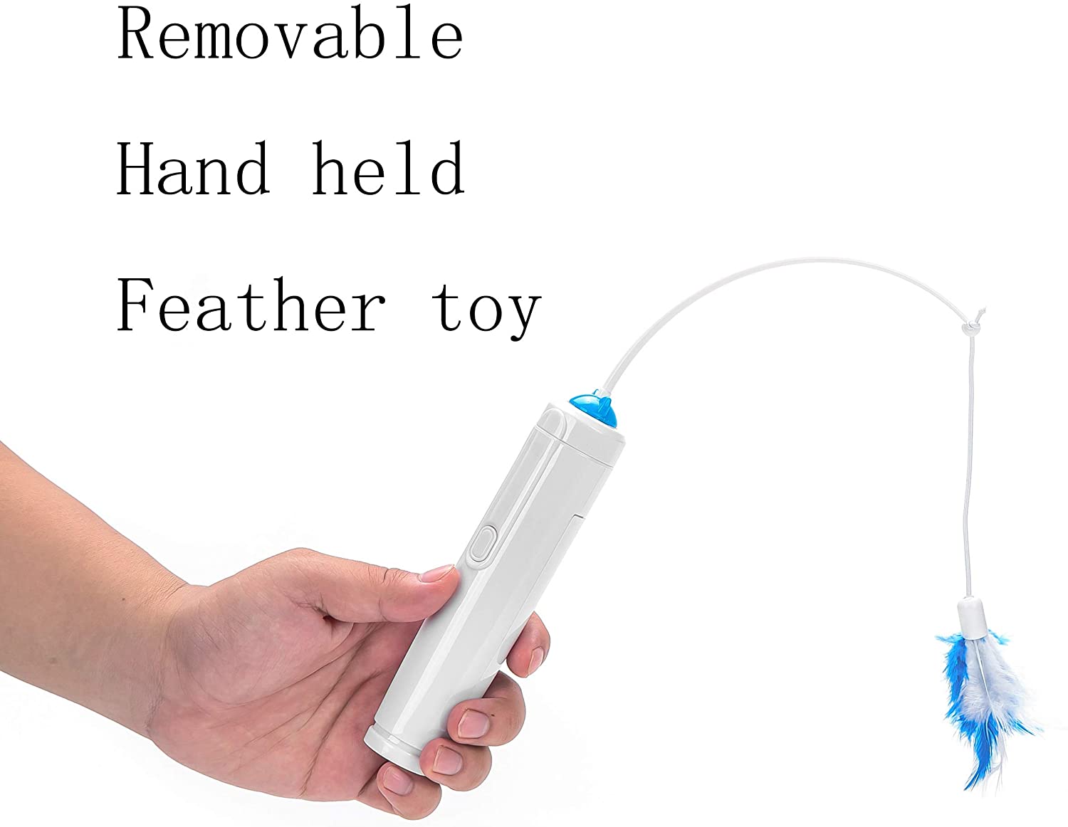  Vealind Juguete Interactivo para Gato con Pluma giratoria eléctrica de 360° y Bola de Timbre con Anillo (Juguete) 