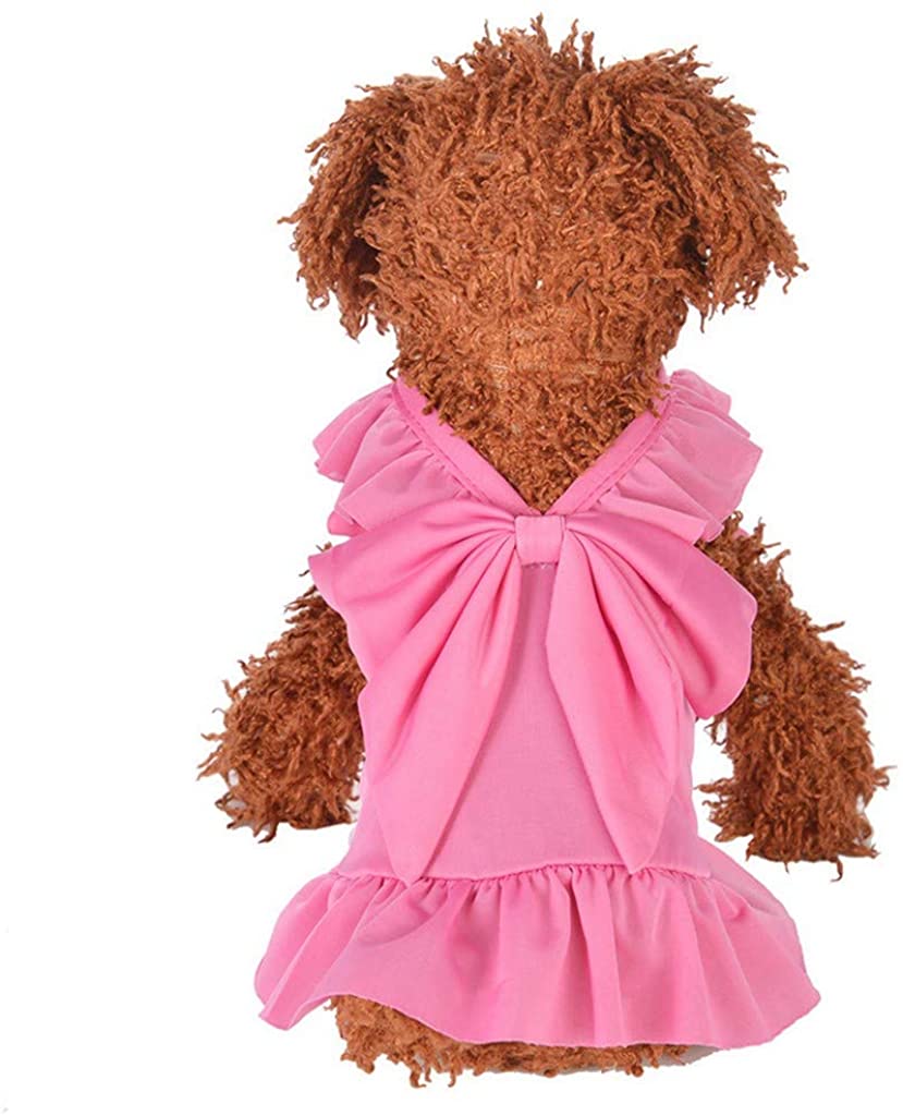  Vestido para Perro y Gato, Falda Tutú de Princesa con Bowknot para Perros, Color SóLido, Ropa de Verano y Primavera, Vestidos de Fiesta de Boda Disfraces para Mascotas Yorkshire Chihuahua 