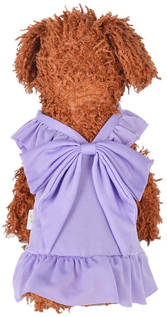  Vestido para Perro y Gato, Falda Tutú de Princesa con Bowknot para Perros, Color SóLido, Ropa de Verano y Primavera, Vestidos de Fiesta de Boda Disfraces para Mascotas Yorkshire Chihuahua 