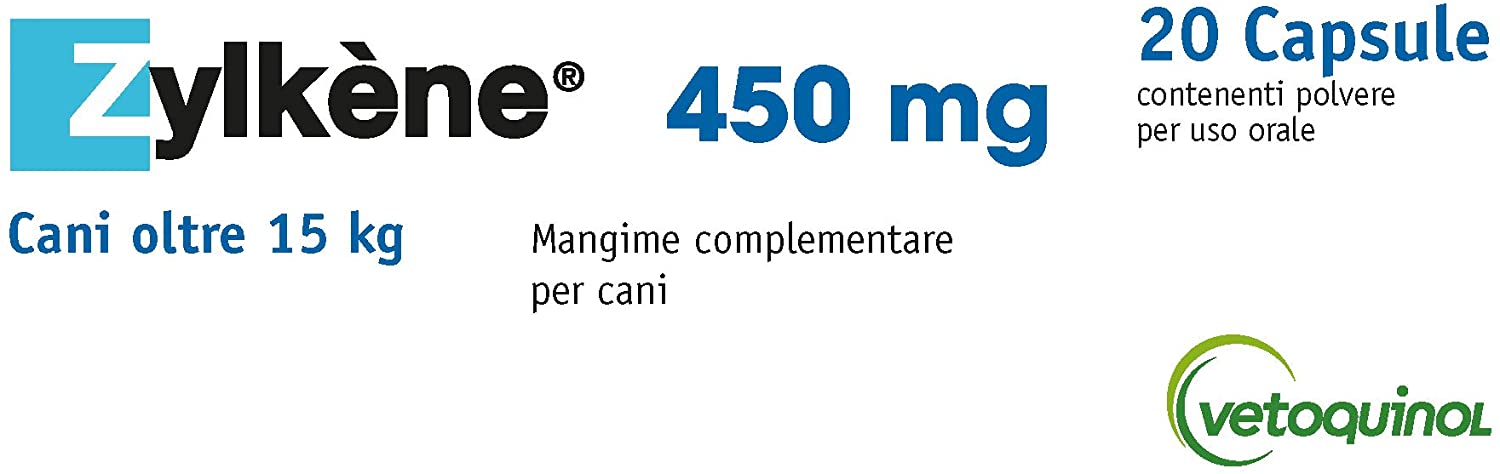 Vetoquinol Zylkene perros Suplementos Dietéticos 20 Cápsulas 450mg 
