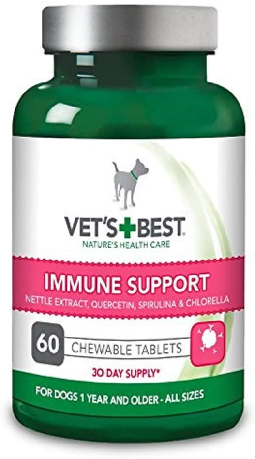  Vet's Best Suplemento inmune de Apoyo para Perros promueve el Sistema inmunológico Saludable y el Alivio de la alergia estacional 60 Unidades 180 g 