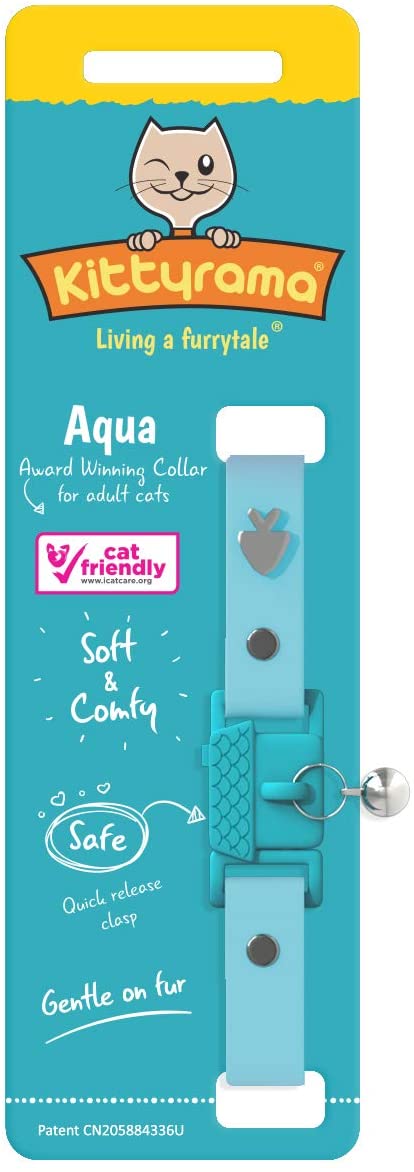  Visto en Vogue. Collar para Gato Aqua de Kittyrama. Galardonado 'Cat Friendly' 