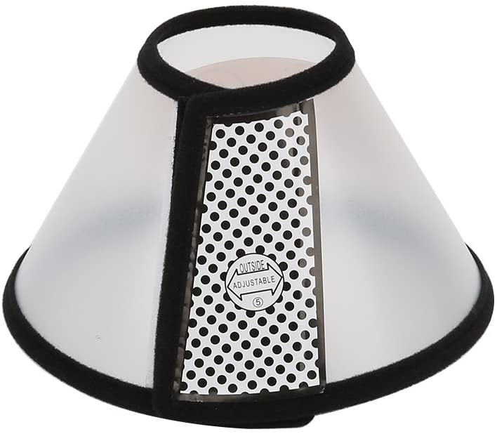  Vivifying Cono de Mascotas Recovery, 8.1", Collar isabelino de plástico Ligero para Gatos, Mini Perros y Conejos, Color Negro 