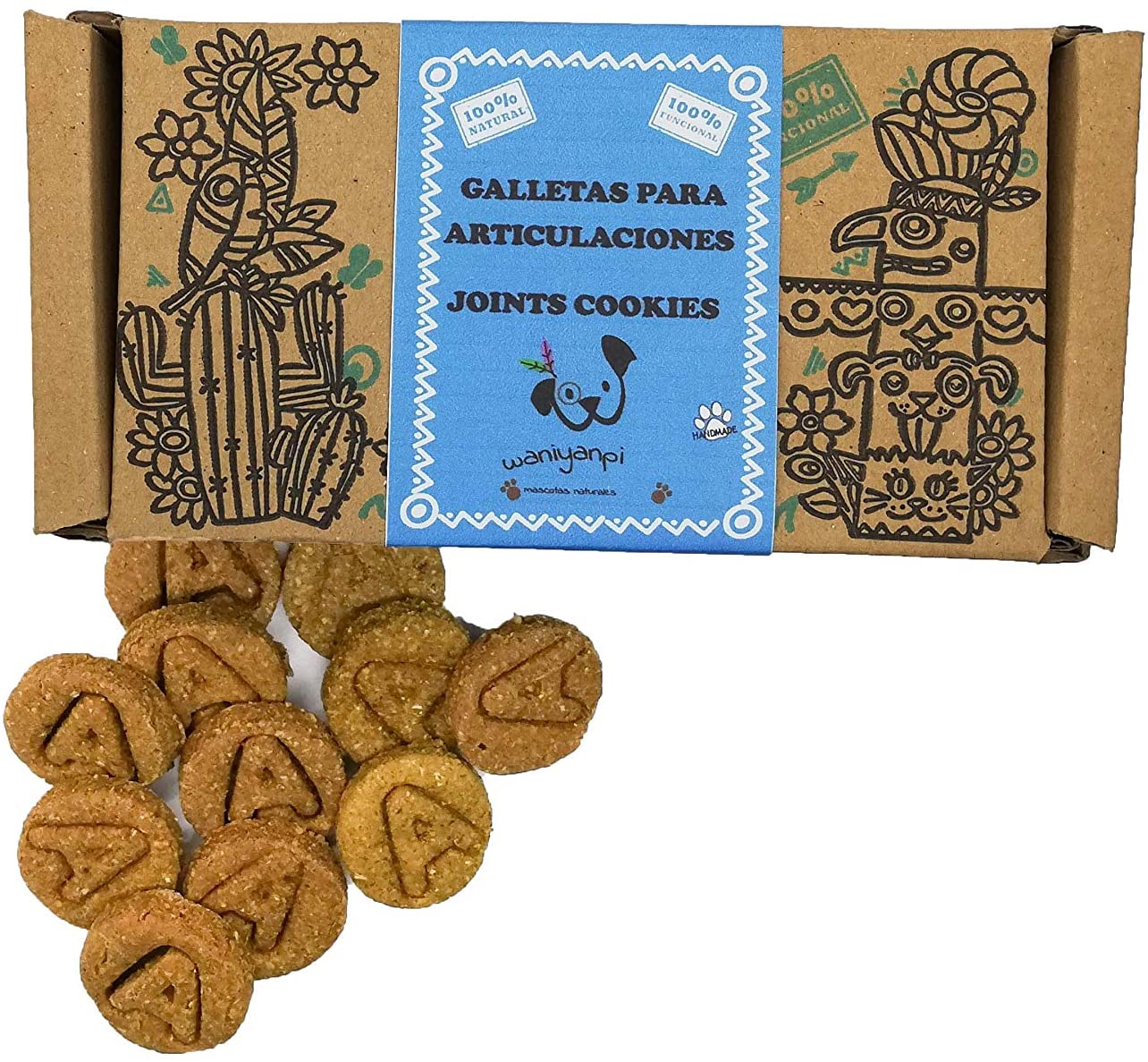  Waniyanpi Snacks para Perros con Problemas de articulaciones 600g (3 Cajas x 200g)|con harpagofito, Zanahoria Fresca y Aceite de Salmón. 