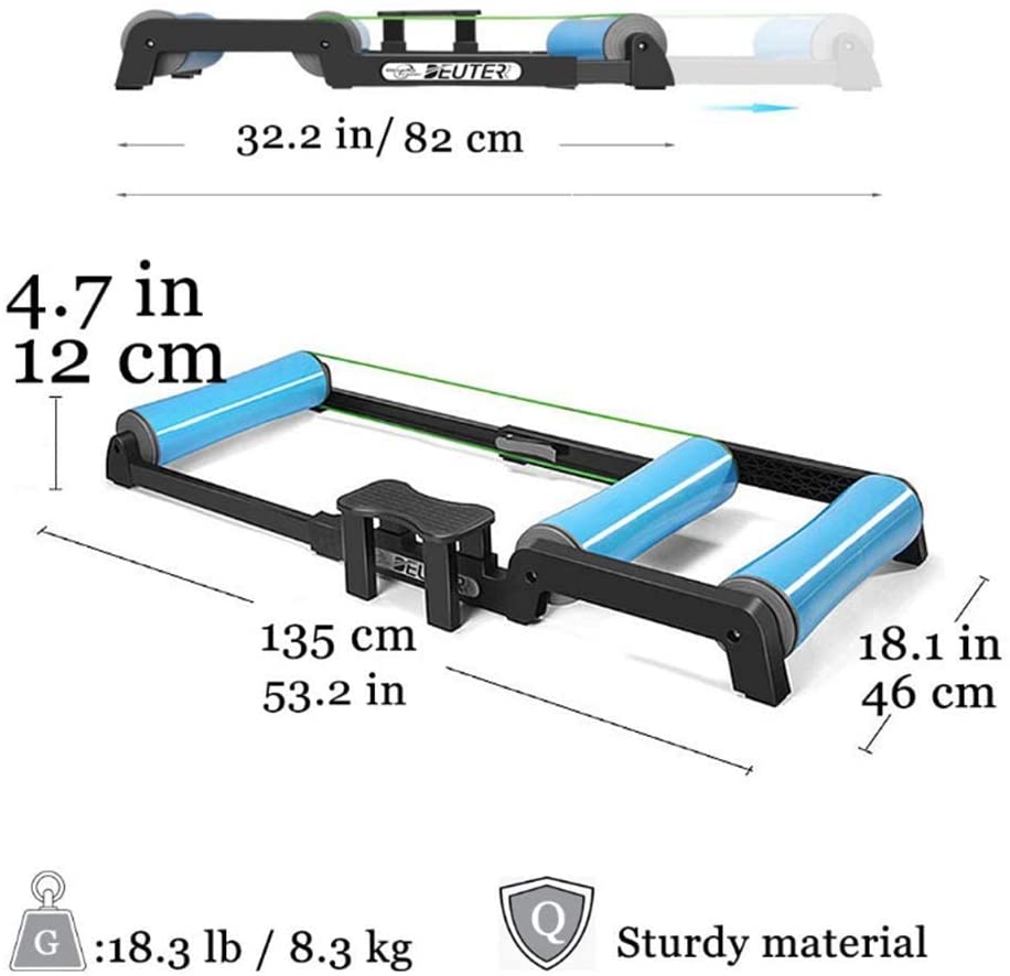  WAWZNN Bicicleta estática Cubierta Turbo Trainer Soporte de Bicicleta para Entrenador Plegable de Interior, Apto para Entrenamiento de Ciclismo Indoor 