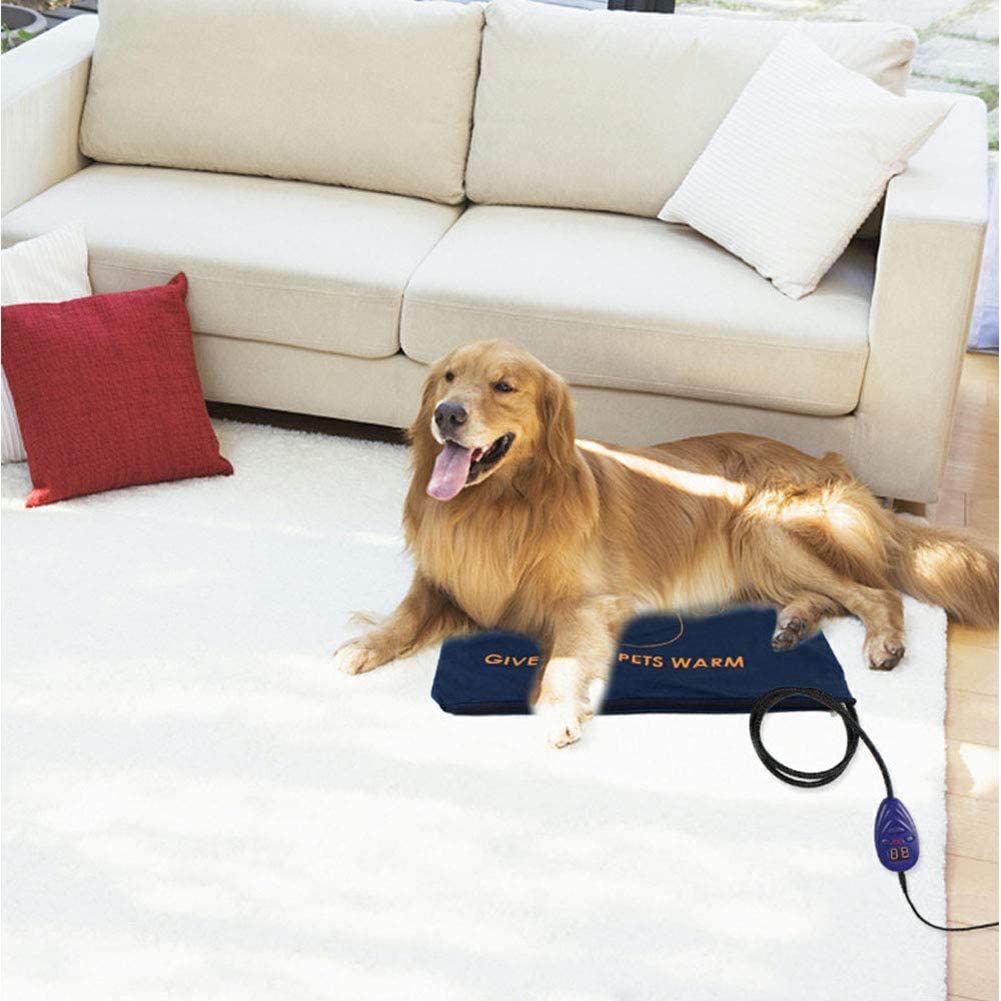  WHCCL Almohadilla térmica para Mascotas, colchón Calentador para Perros y Gatos de 12 V, termostato Lavable a máquina, Suave y Acogedor para Gatos Grandes, Perros medianos, 50 * 50 cm 