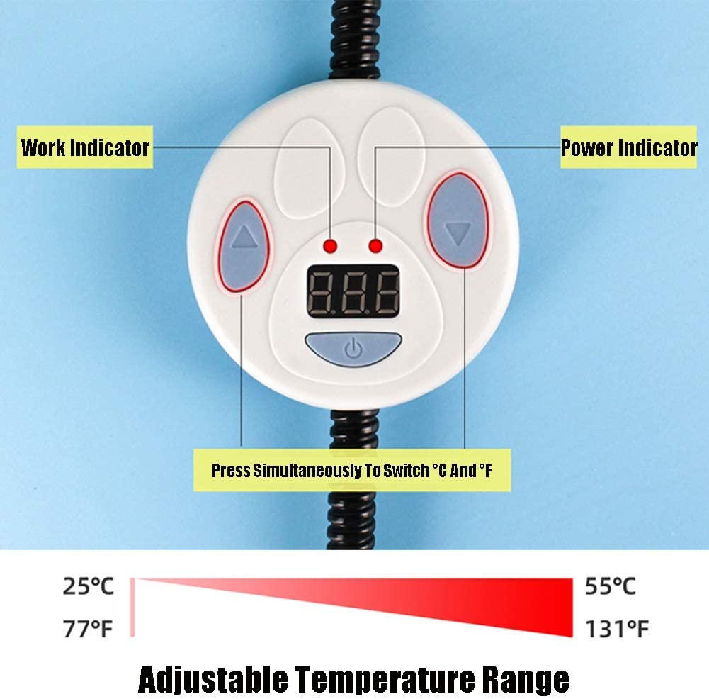  WHCCL Almohadilla térmica para Mascotas,Calentador Constante Seguro eléctrico calentado Estera Impermeable,para Gatos Grandes Perros medianos 60x45cm 