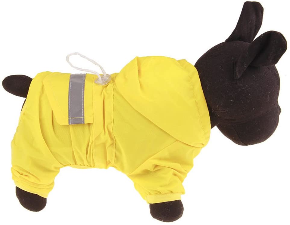  Xiaoyu chaqueta impermeable para perro de mascota con chubasquero impermeable y tiras reflectantes de seguridad ajustables para perro, Amarillo, XXL 