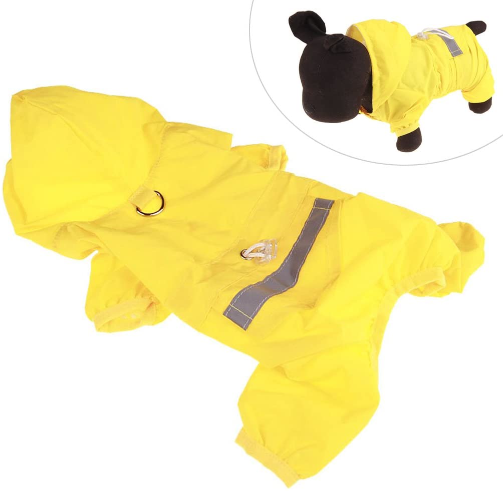  Xiaoyu chaqueta impermeable para perro de mascota con chubasquero impermeable y tiras reflectantes de seguridad ajustables para perro, Amarillo, XXL 