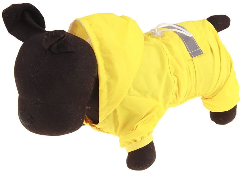  Xiaoyu chaqueta impermeable para perro de mascota con chubasquero impermeable y tiras reflectantes de seguridad ajustables para perro, Amarillo, XXL 