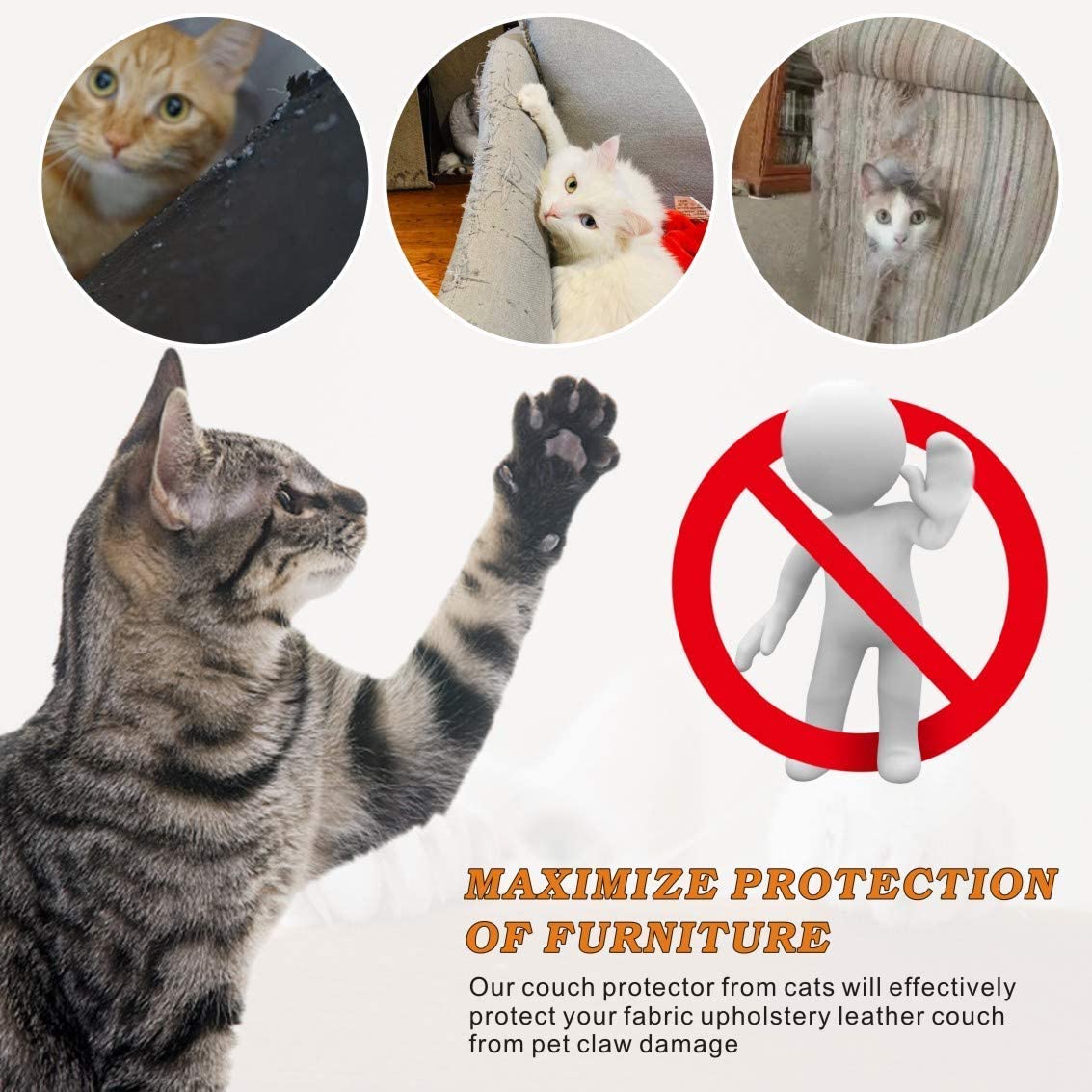  XUNKE 4 Piezas Gato Protector de arañazos para Muebles con 20 Tornillos,Protector de sofá para Mascotas Evitar Que los Gatos rasguñen los Muebles Evite el rasguño del cojín del sofá 