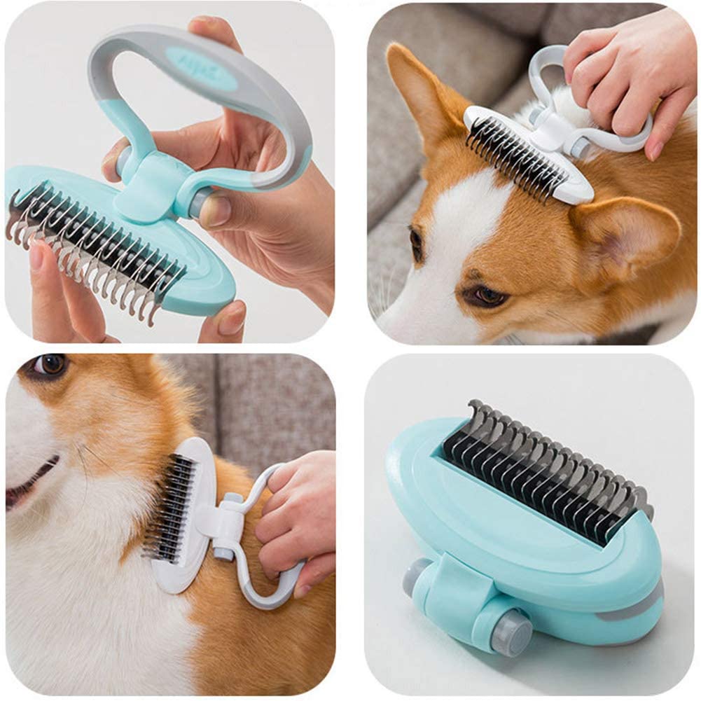  XXDYF Cepillo para Perros y Gatos Peluquería, Peine desenredante para Perro Gato, rastrillo de Doble Cara para Eliminar el Pelo Suelto, Nudos o enredos 