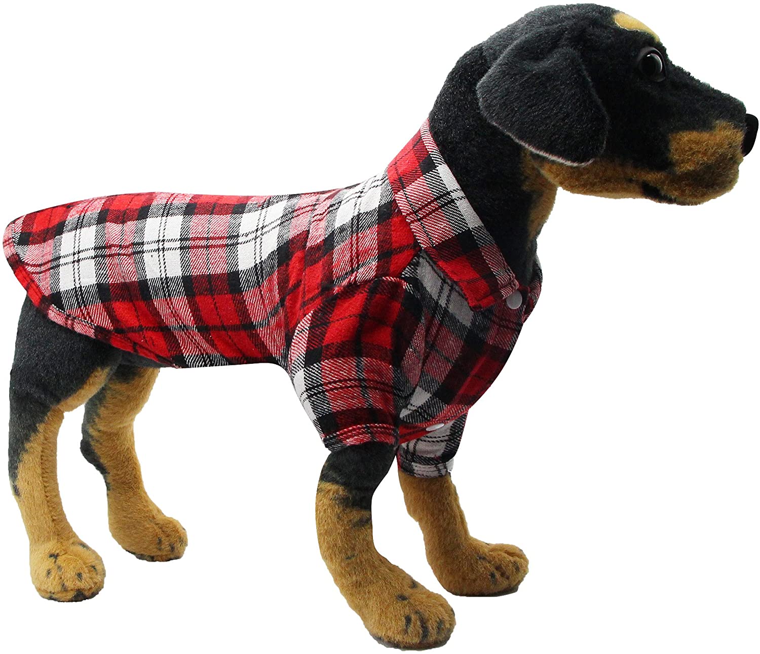  YAODHAOD Camisa Cuadros para Perros, Camisa A Cuadros de Moda para Mascotas Ropa para Perros, Camisa A Cuadros para Gatos Suave y Cómoda (M-Tea Cup Teddy y Conejo Corto, Rojo) 