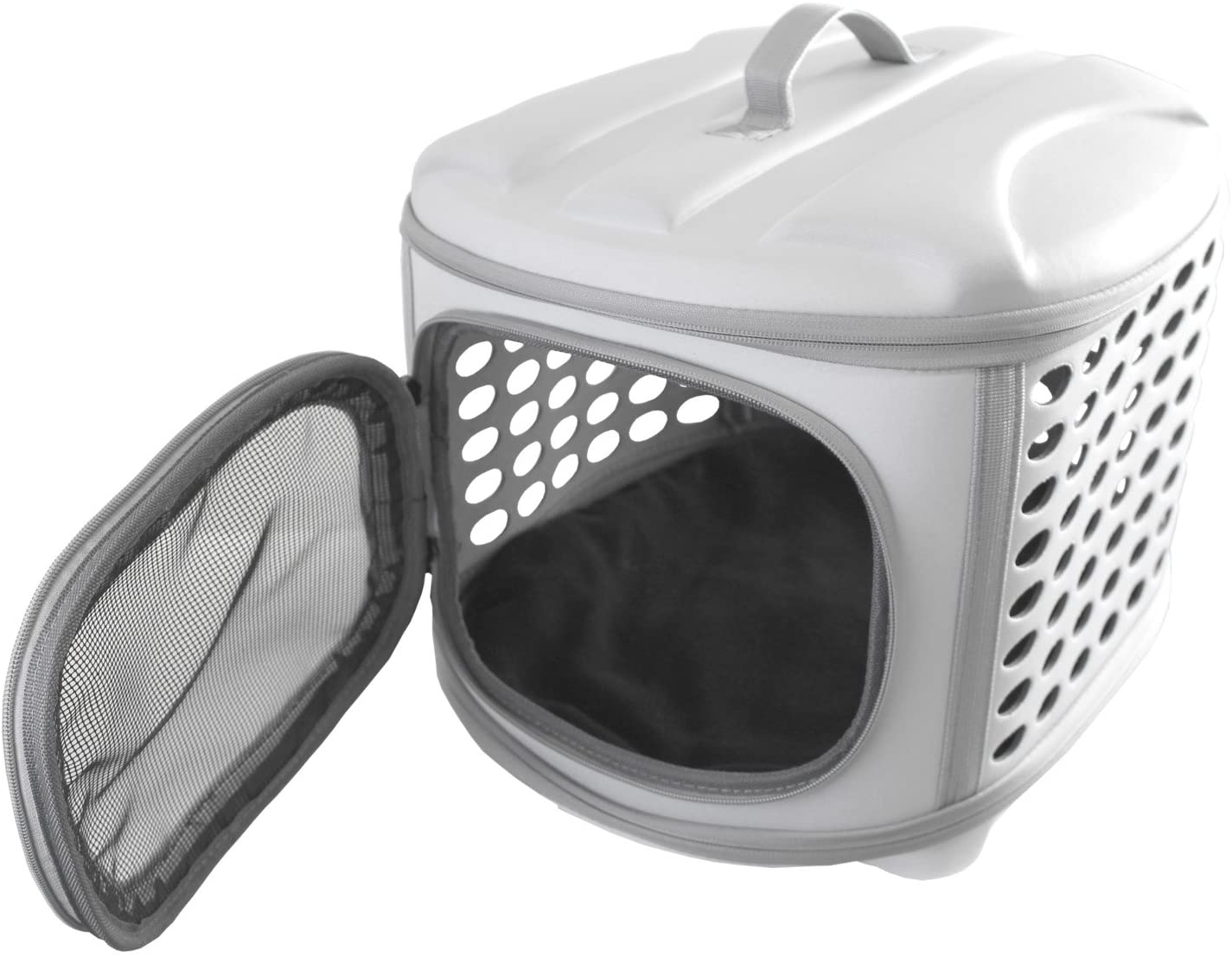  YATEK Transportin para Perros y Gatos Plegable, Lavable, Recomendado para Mascotas de hasta 5kg Color Gris Claro 