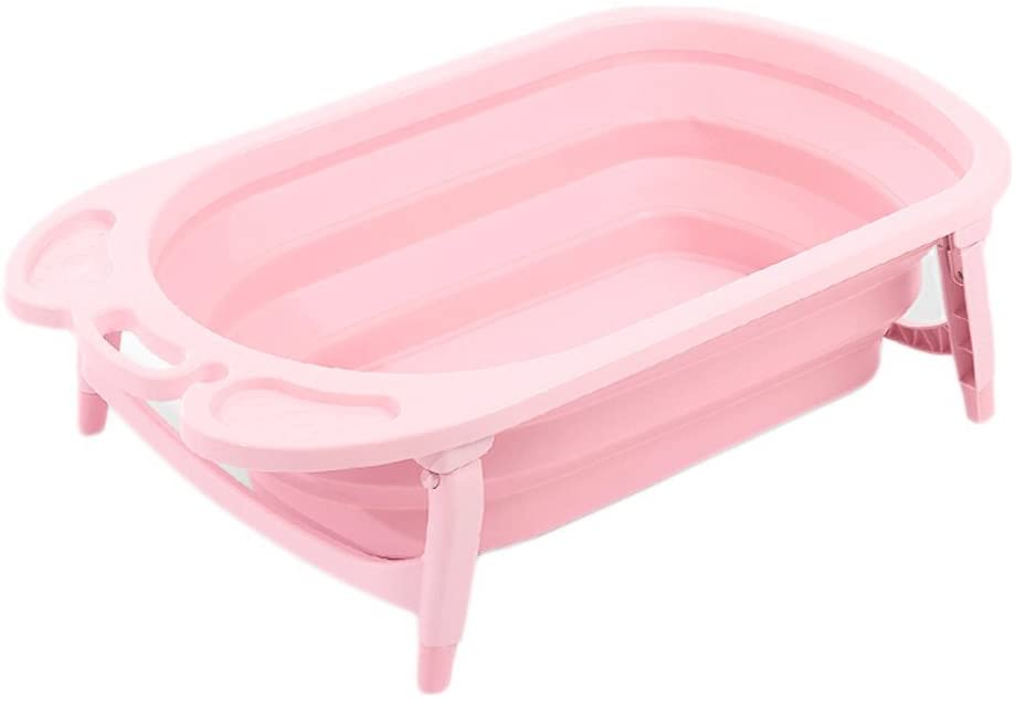  YC electronics Tina de baño plástica Plegable del Perro, Lavabo de baño del Perro del Gato del Animal doméstico, Piscina del Animal doméstico, 82 * 50 * 23cm (Color : Pink) 