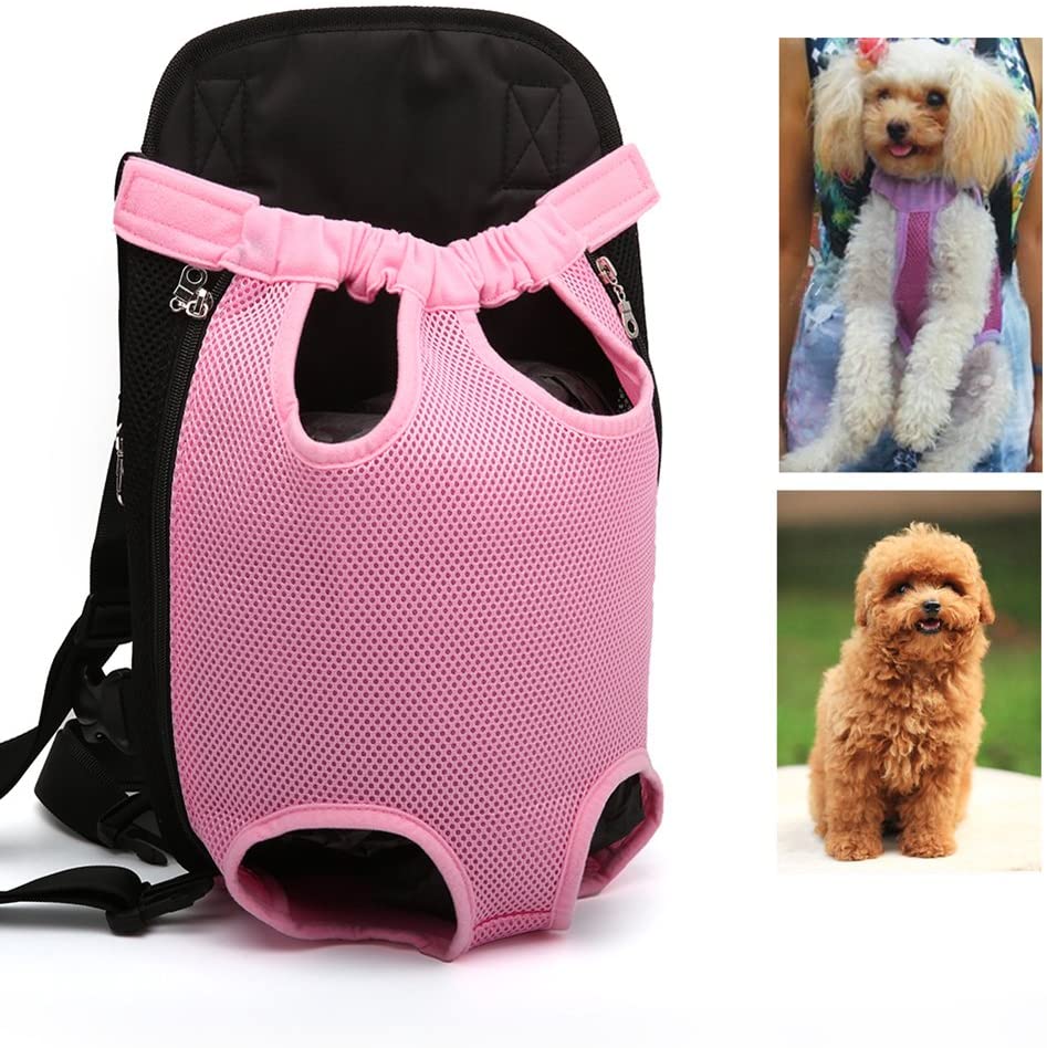  YOUJIA Mochila Bolsa para Perro Gato Mascota, Bolsa de Transporte con Gancho y Correa Ajustable Pink, S (28*18cm) 