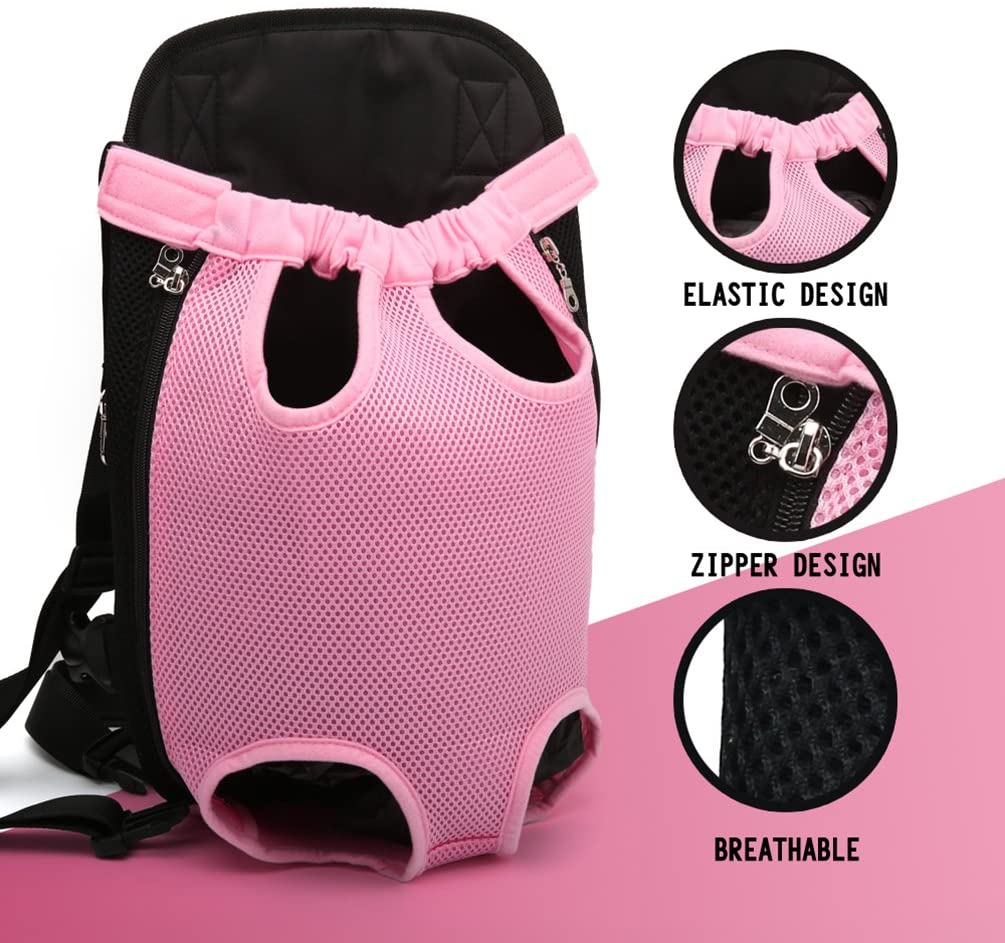  YOUJIA Mochila Bolsa para Perro Gato Mascota, Bolsa de Transporte con Gancho y Correa Ajustable Pink, S (28*18cm) 