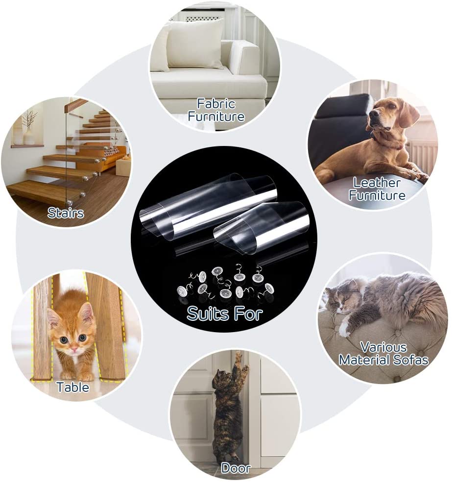  YOUTHINK Protector de Arañazos de Gatos, 8 pcs Protector de Muebles Gatos, Stop Cat Scratching Couch, Puerta y Otros Muebles y Asiento para el automóvil, Antiarañazos y Protección de Muebles 