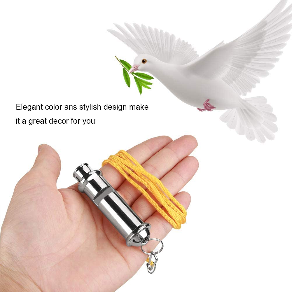  Zerodis Silbato de Paloma con Cuerda de Acero Inoxidable Herramienta ultrasónica de Entrenamiento del Comportamiento de Las Aves Dispositivo de Entrenamiento para Mascotas 