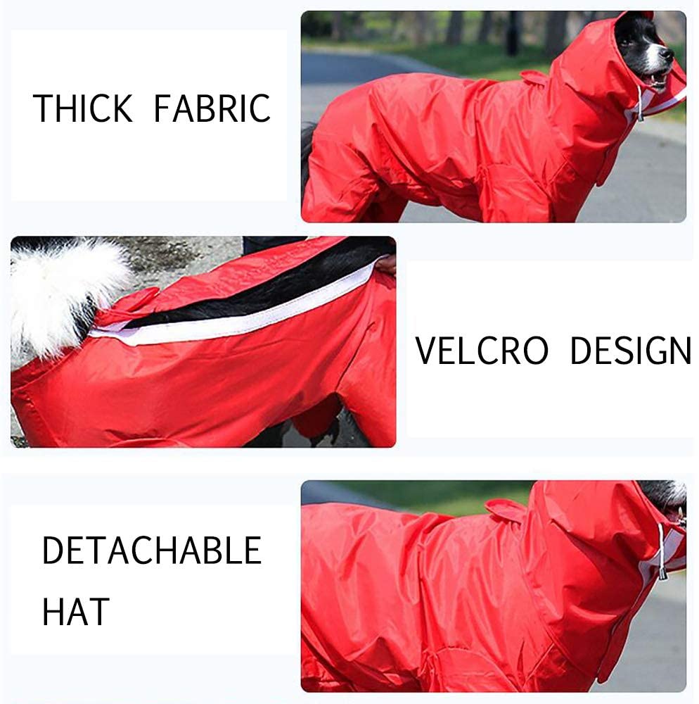  Zhyaj Chubasquero medianos Perro de Raza con Capucha y Collar Agujero, Ultra-Light Transpirable 100% Impermeable Chaqueta para Lluvia Adecuado 