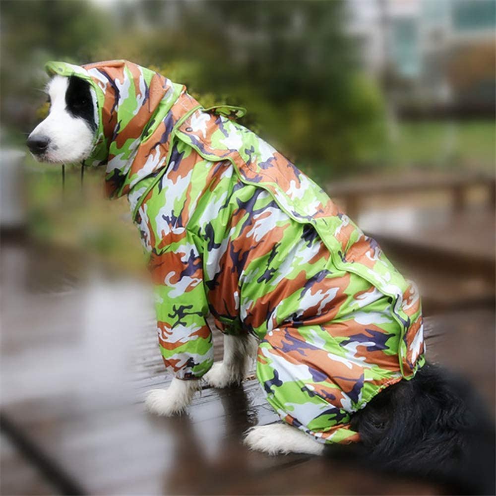  Zhyaj Chubasquero medianos Perro de Raza con Capucha y Collar Agujero, Ultra-Light Transpirable 100% Impermeable Chaqueta para Lluvia Adecuado 