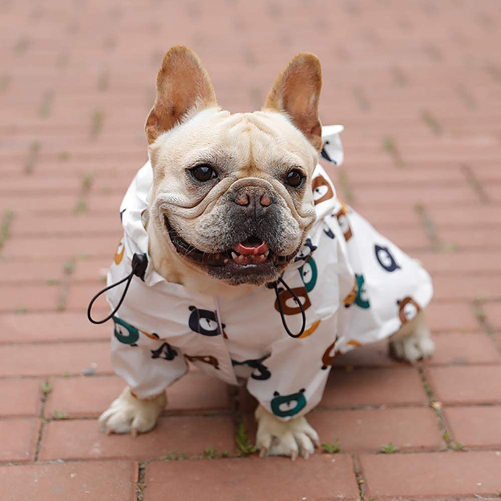  Zhyaj Chubasquero medianos Perro de Raza con Capucha y Collar Agujero, Ultra-Light Transpirable 100% Impermeable Chaqueta para Lluvia Adecuado para Perros Pequeños 