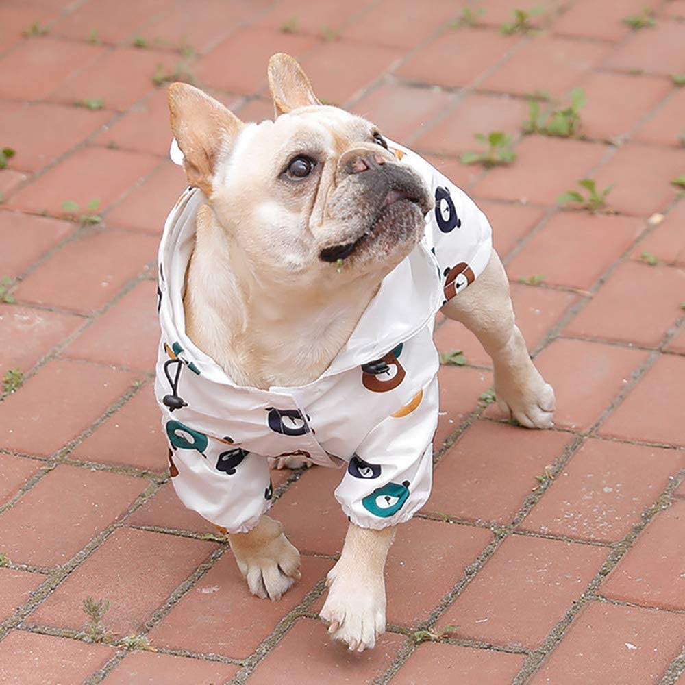  Zhyaj Chubasquero medianos Perro de Raza con Capucha y Collar Agujero, Ultra-Light Transpirable 100% Impermeable Chaqueta para Lluvia Adecuado para Perros Pequeños 