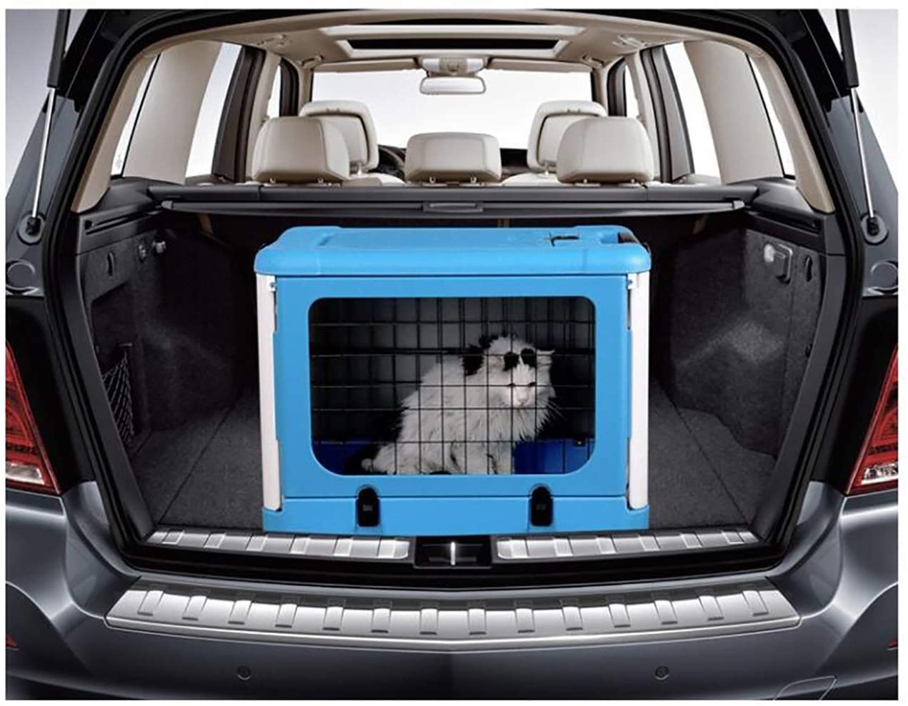  Zhyaj Jaula para Perros, Transportín Plegable para Mascotas, Jaula De Transporte - 2 Puertas Premium Coche Portátil Nido De Cachorros Caja De Aire De Nido De Gato 