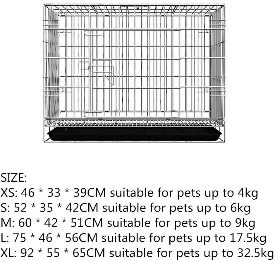  Zhyaj Jaula Plegable De Metal para Mascota con Carcasa Inferior 5 Tamaños para Perros Pequeños, Medianos Y Grandes 