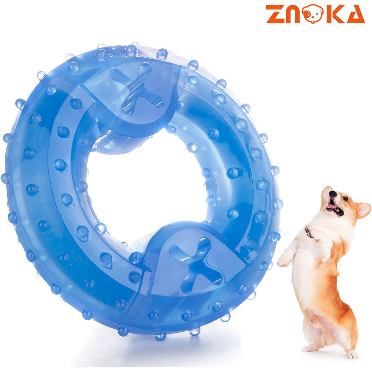  ZNOKA Productos para mascotas Arctic Freeze Fetch Alimento enfriamiento Teether Chew juguete (anillo) 