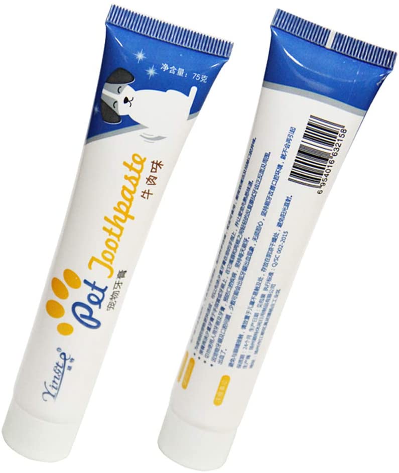  zrshygs Pet Toothpaste For Dogs Small Dog Cat Edible Pasta de Dientes Natural Vainilla Beef Sabor Cuidado de los Dientes Cachorro Limpieza bucal Accesorio para Mascotas Beef 