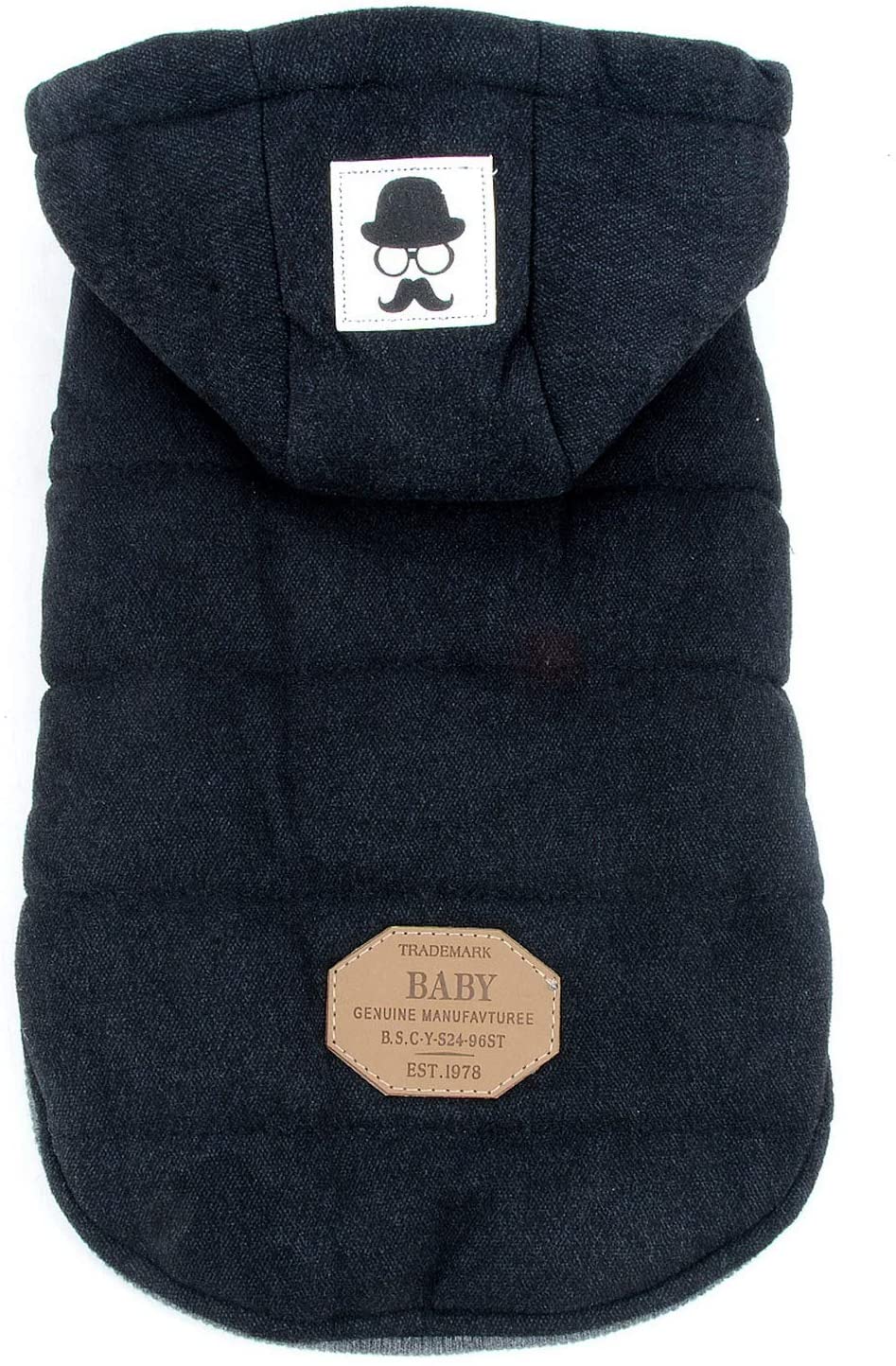  ZUNEA Chaleco de Perro pequeño Forro Polar Forrado Abrigo de Invierno cálido Chaqueta de Cachorro con Capucha a Prueba de Viento Mascota Chihuahua Sudadera Ropa de Perrito Prendas de Vestir (L, Negro) 