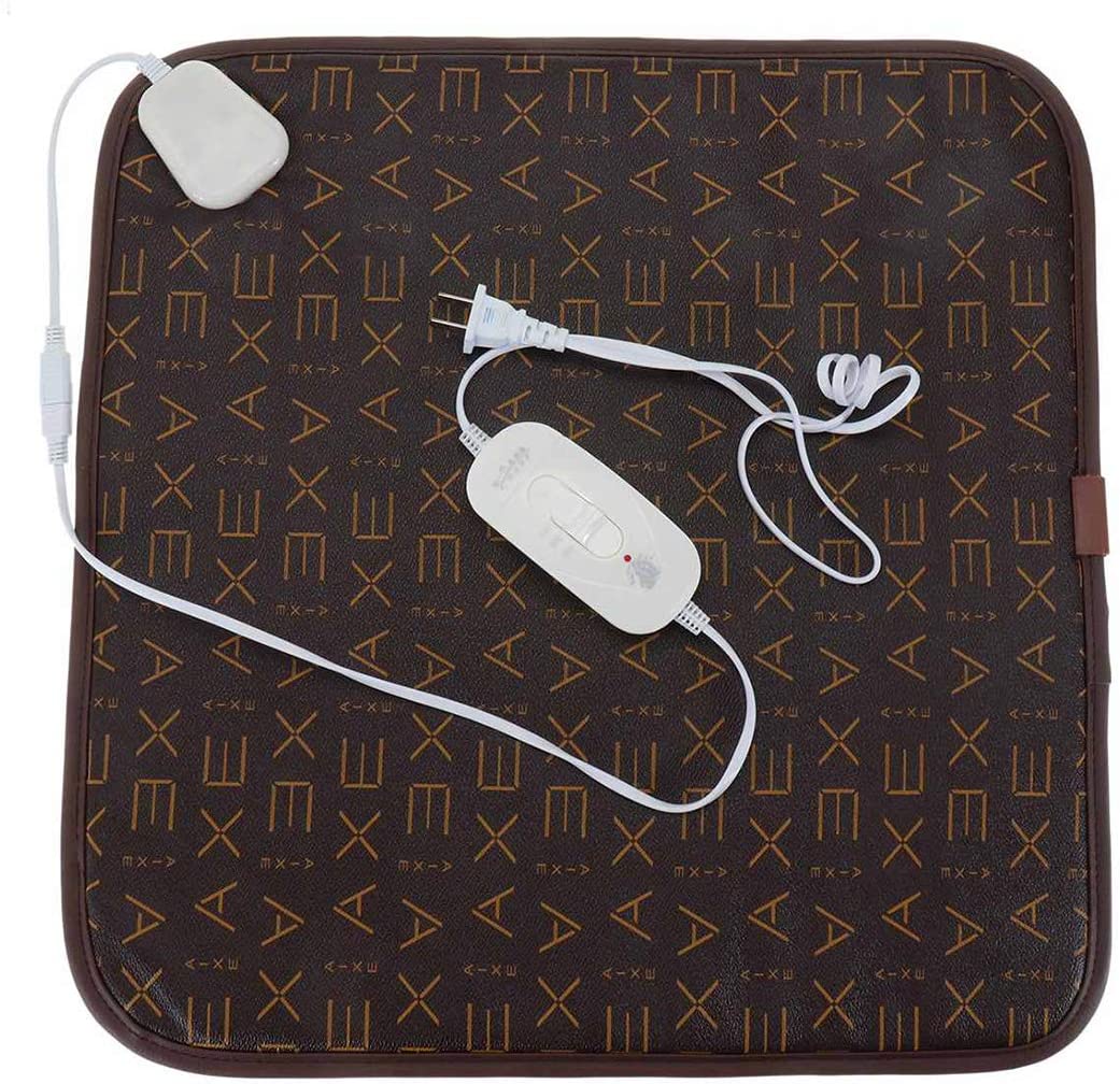  100% Seguro para Mascotas eléctrico Placa Térmica Manta Gato eléctrico climatizada Pad Mat Perro Calefacción Cama el Dormir para el otoño Anti-Cero,Brown 