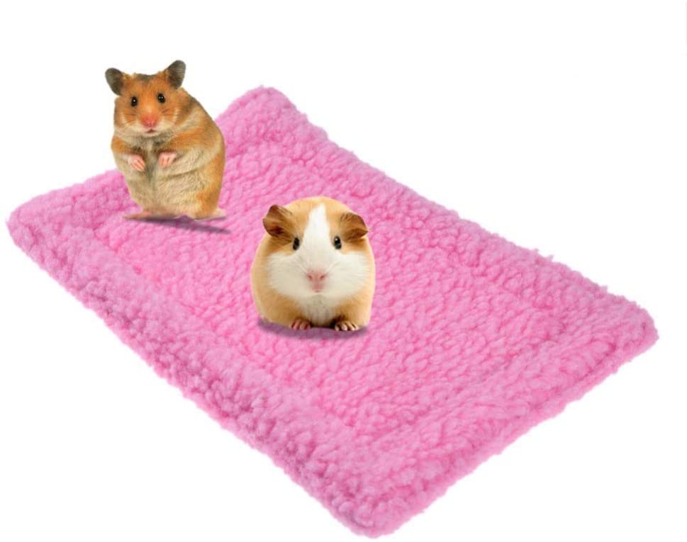  1PC Rosa Felpa PequeñO Mascotas Guinea Pig HáMster Cama De La Casa Caliente del Invierno De La Ardilla De Erizo Tapete De Conejo Amortiguador Cama Nido HáMster Casa Accesorio 