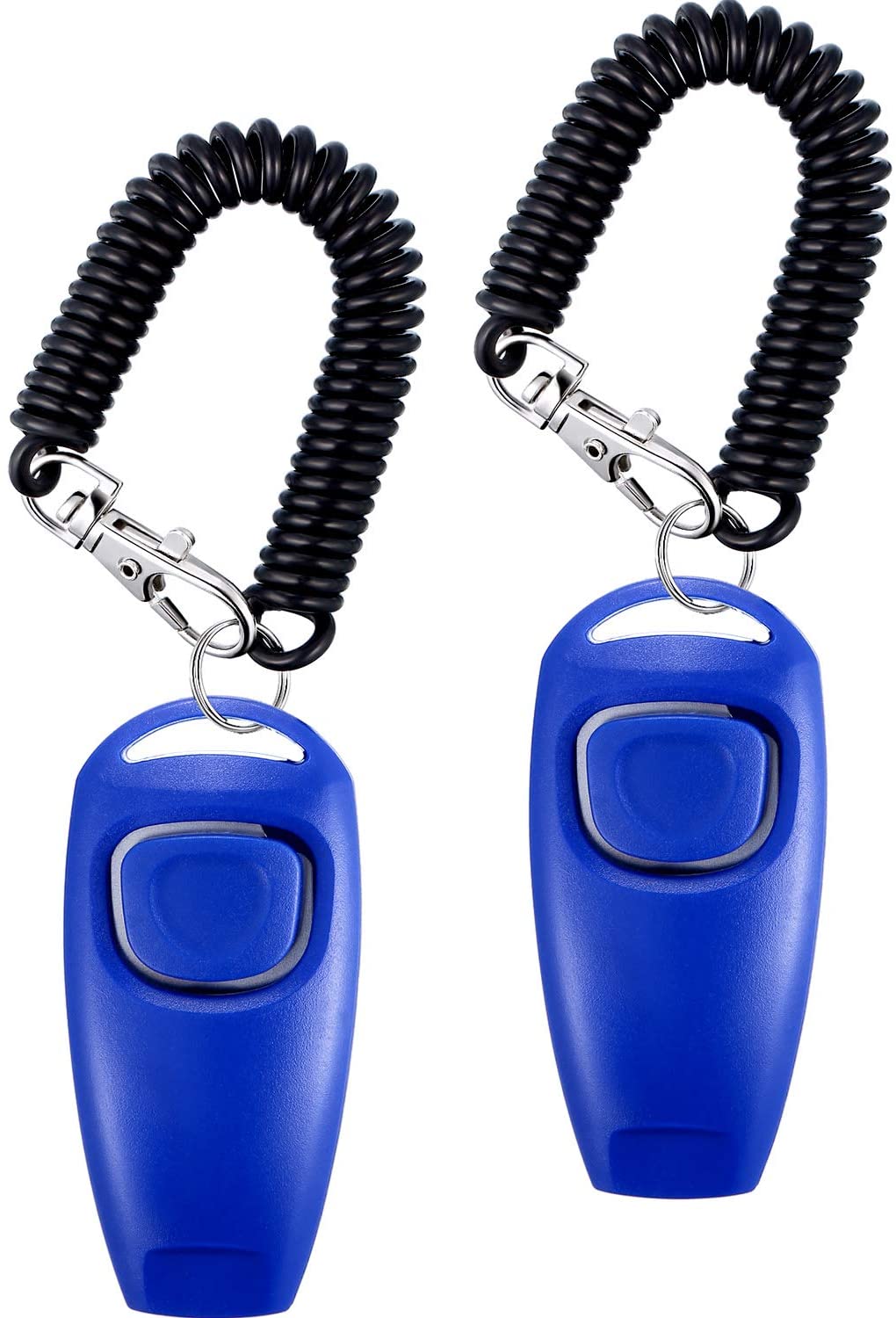  2 Pack de Clicker de Perro Silbato de Perro a Detener Ladrar Clicker de Adiestramiento de Perro de Perro 2 en 1 Herramientas de Adiestramiento de Nueva Actualización con Correa de Silbato (Azul) 