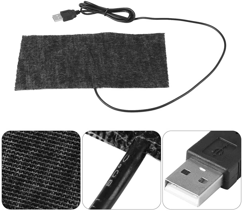  20 × 10 cm Manta USB 5V Almohadilla Eléctrica de Fibra de Carbono Cojín de Calefacción para Dolor de Cuerpo Calentador para Camas de Mascotas 