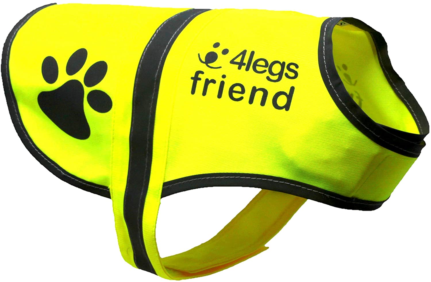  4LegsFriend - Chaleco Reflectante de Seguridad para Perro, Amarillo Alta Visibilidad para Actividades al Aire Libre día y Noche, Mantiene a su Perro Visible y Seguro. 