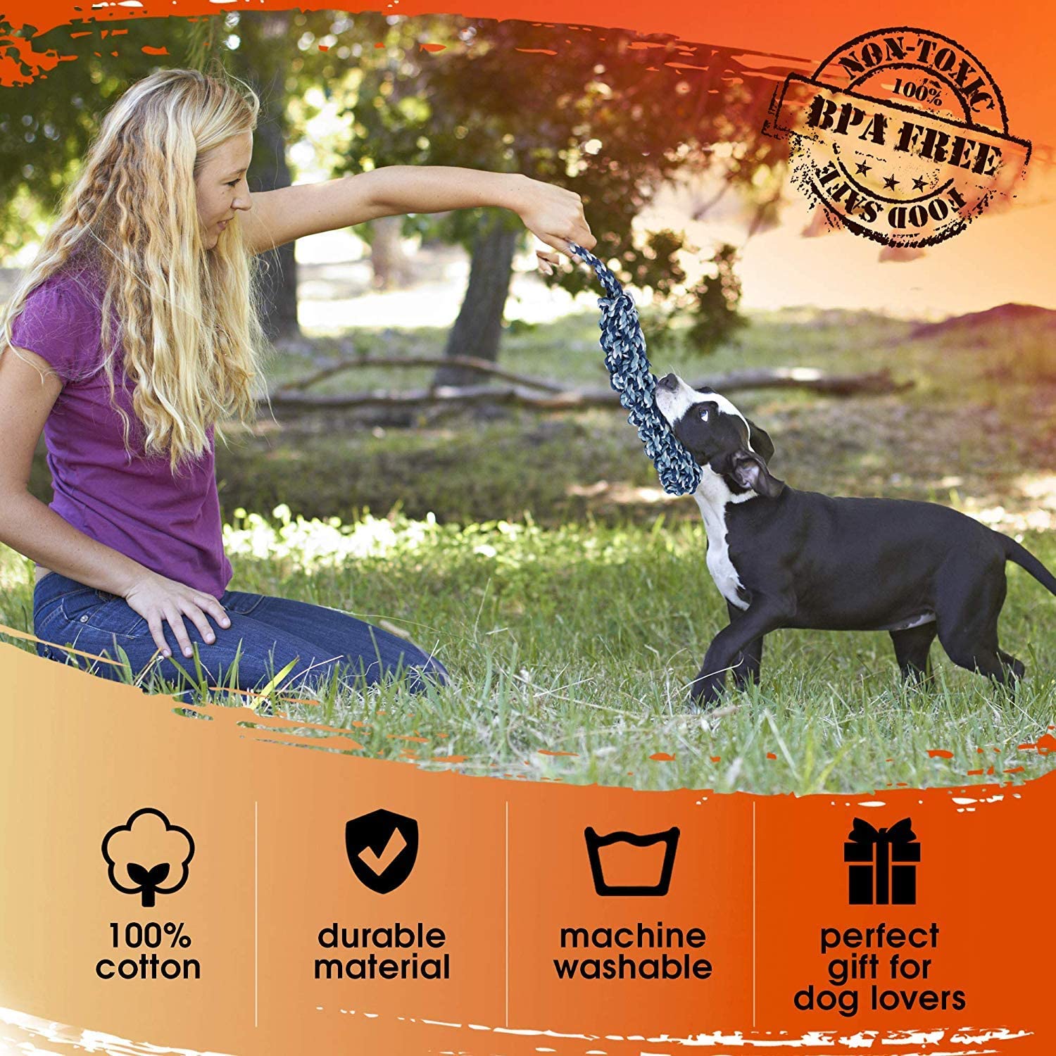  6 Juguetes de Cuerda para Perros y Cachorros - Algodón 100% - Juguetes Interactivo para Morder y Entrenamiento - Durable y No Tóxico - Dientes Cuidado para Perros Pequeños, Medianos y Grandes. 