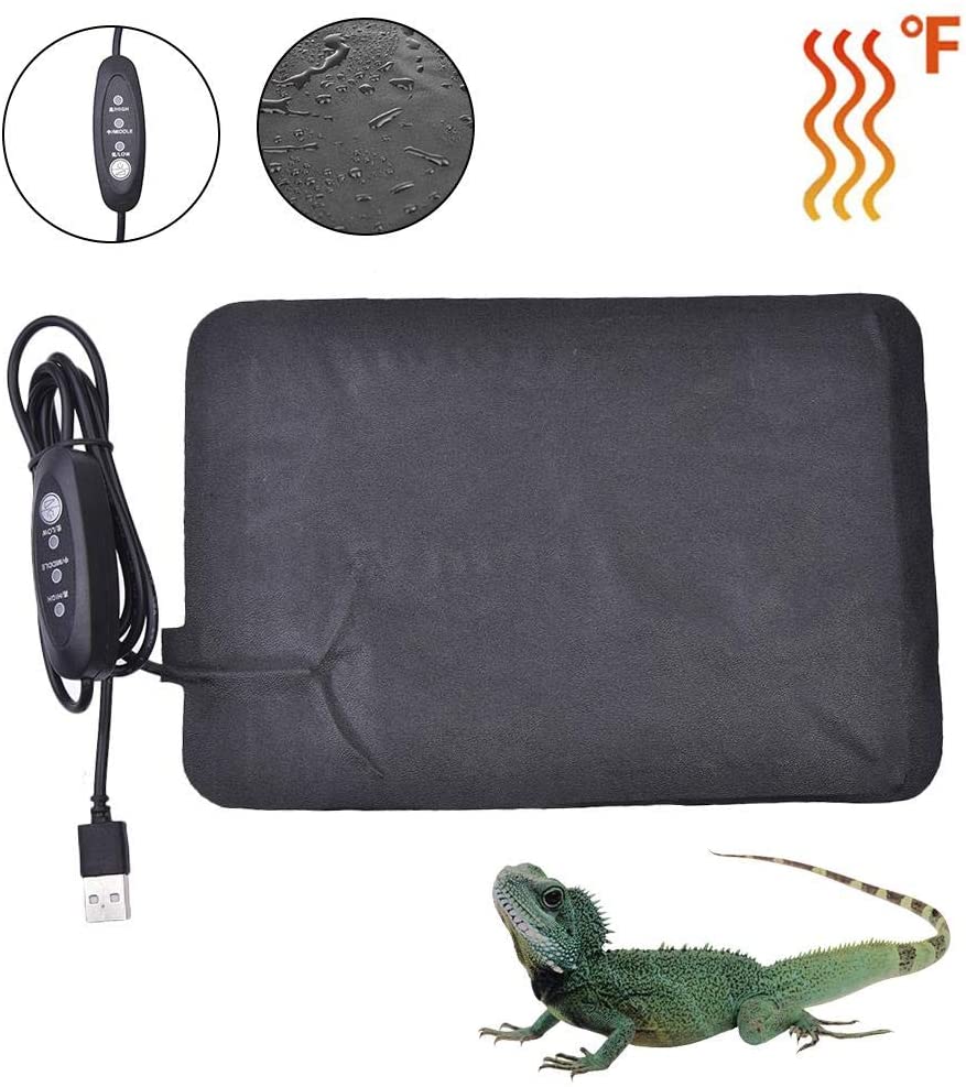  abiet Manta Termica Reptiles, Ajustable Reptil Heat Mat con Control De Temperatura para Reptiles Tortuga, Tortuga, Serpientes, Lagartos, Geckos, Arañas, Orugas 