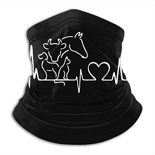  air kong Perro Gato Caballo Vaca Latido del corazón Lifeline Calentador de Cuello Polaina para Hombres Mujeres Diadema Mascarilla Bandana Head Wrap Bufanda Headwear Invierno 