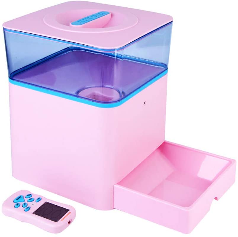  Alimentador automatico de mascotas para perro gato, automatico comedero, Cuenco automático elegante del gato perro alimentador animal doméstico dispensador de la comida para gatos Bluetooth ,Pink 