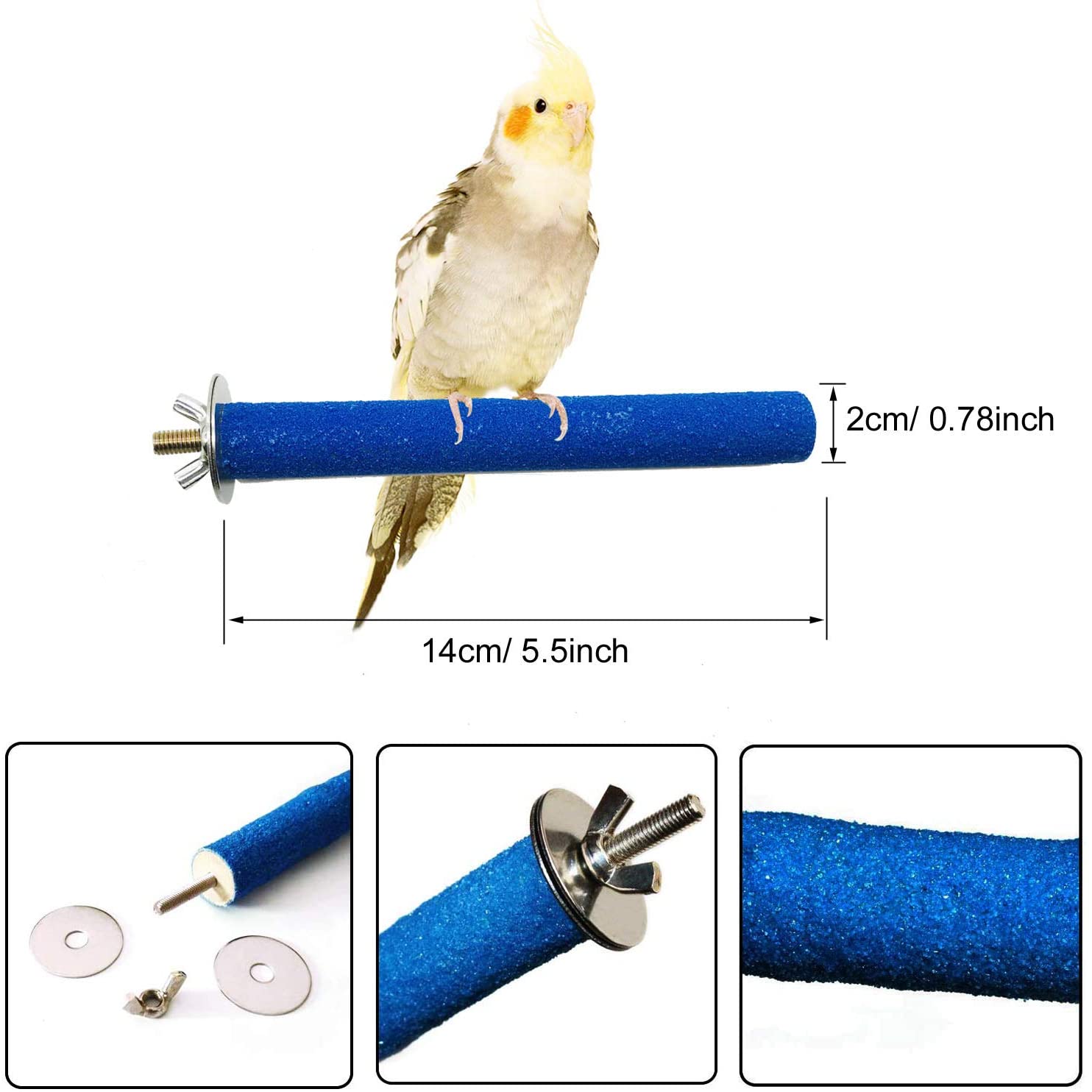  Allazone 6 Pz Juguetes para Pájaros, Perca de Pájaro Palo para Pájaros Juguetes para Pajaros, Columpio de Pájaros para Masticar Loros, Periquitos, Cacatúas, Conuras, Guacamayos, Pájaros 