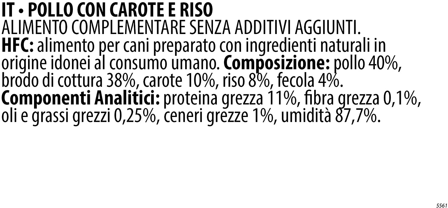  Almo Nature Dog HFC Cuisine Pollo, Zanahoria y Arroz, Pack de 12x280 g 