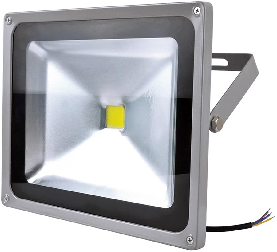  ALPHA DIMA 50W Proyectores LED Focos de Luz Iluminador Focos de Pared Para Exteriores Proyectores de Aluminio Plateado IP65 a Prueba de Agua [Clase de eficiencia energética A+++]