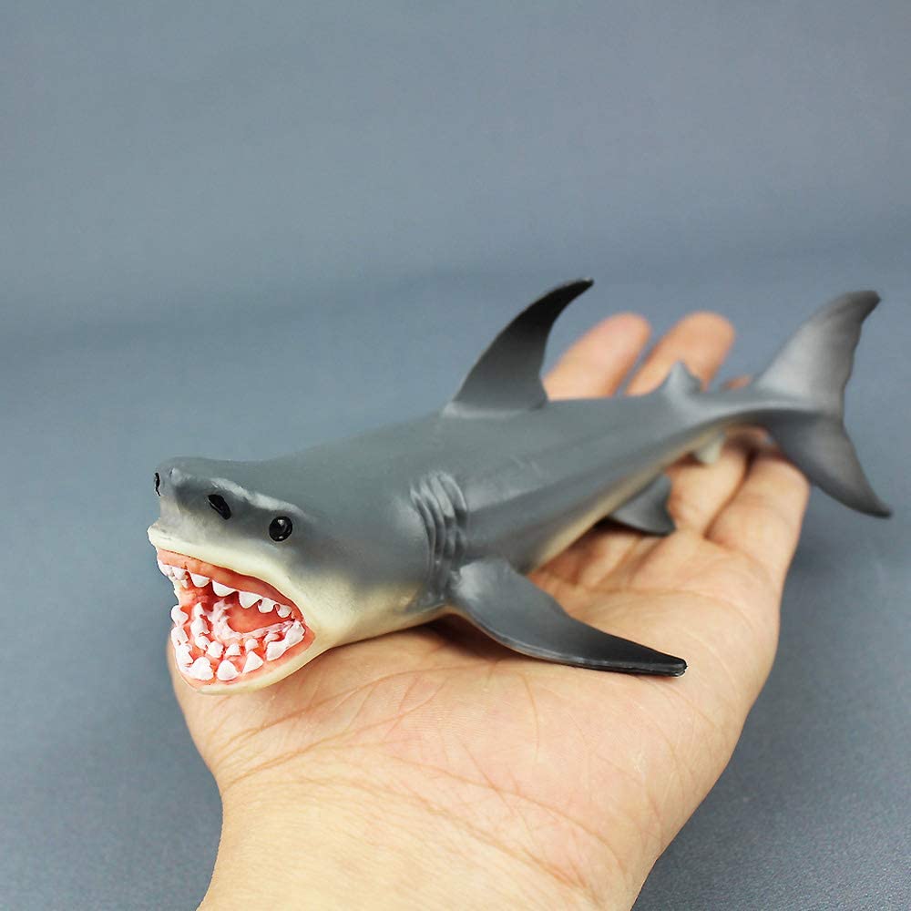  Amakunft Megalodon - Adorno para Acuario, diseño de tiburón, Resina Duradera, Seguro para Todos los Peces y Mascotas acuáticas, Juguetes Meg para niños y decoración del hogar 