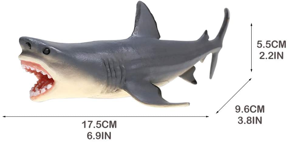  Amakunft Megalodon - Adorno para Acuario, diseño de tiburón, Resina Duradera, Seguro para Todos los Peces y Mascotas acuáticas, Juguetes Meg para niños y decoración del hogar 